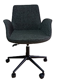 Çalışma Sandalyesi Siyah Metal Ayaklı Dökün Sünger