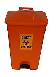 Tıbbi Atık Kovası 85 lt Tekerlekli Pedallı İç Kovasız