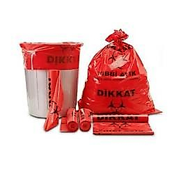 Tıbbi Atık Poşeti 55x60 cm 1 Rulo 10 Adet