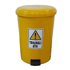 Tehlikeli Atık Kovası 25 lt Sarı Pedallı