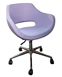Büro Koltuğu Çalışma Sandalyesi Döküm Süngerli Lila Suni Deri