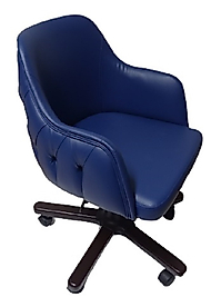 Ofis Koltuğu Çalışma Sandalyesi Ahşap Ayaklı Suni Deri